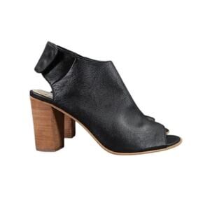 Steve Madden Shoes Womens 6 Booties Fashion Open Toe Ankle Strap Leather Black